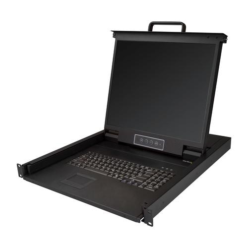 StarTech.com Rackmount KVM Console - Single Port VGA KVM with 19 LCD Monitor for Server Rack - Fully Featured Universal 1U LCD KVM Drawer w/Cables & Hardware - USB Support - 50,000 MTBF