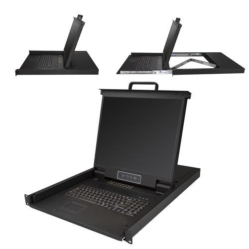 StarTech.com 16 Port Rackmount KVM Console w/ 6ft Cables - Integrated KVM Switch w/ 19 LCD Monitor - Fully Featured 1U LCD KVM Drawer- OSD KVM - Durable 50,000 MTBF - USB + VGA Support