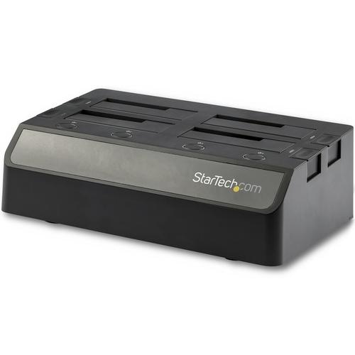 StarTech.com 4-Bay USB 3.1 to SATA Hard Drive Docking Station, 10Gbps USB Hard Drive Dock, External 2.5/3.5 SSD/HDD, SATA I/II/III, Docking Station, Hot-Swap Hard Drive Bay, Top-Loading