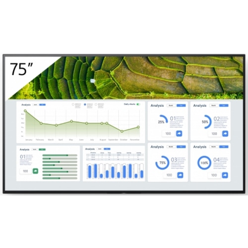 Sony FW-75BZ30L Signage Display Digital signage flat panel 190.5 cm (75) LCD Wi-Fi 440 cd/m 4K Ultra HD Black Android 24/7