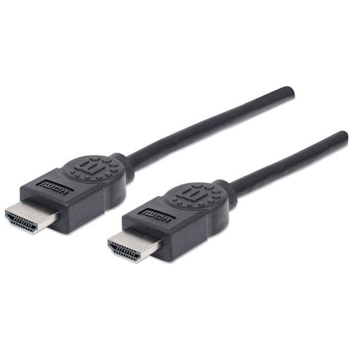 Manhattan HDMI Cable, 4K@30Hz (High Speed), 1.8m, Male to Male, Black, Equivalent to HDMM6, Ultra HD 4k x 2k, Fully Shielded, Gold Plated Contacts, Lifetime Warranty, Polybag
