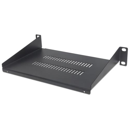 Intellinet 10 Cantilever Shelf, 1U, 150mm Depth, Vented, Max 45kg, Black, Three Year Warranty