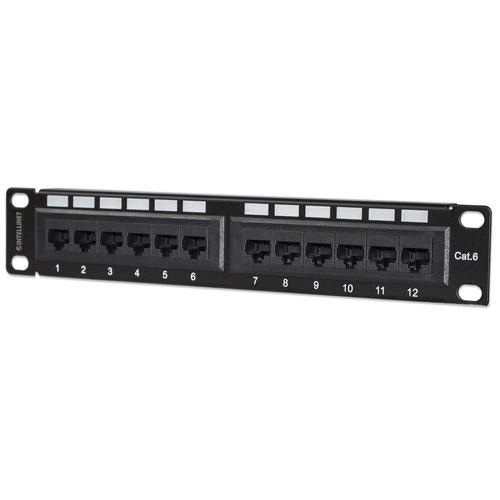 Intellinet Patch Panel, Cat6, 10, UTP, 1U, 12-Port, Black