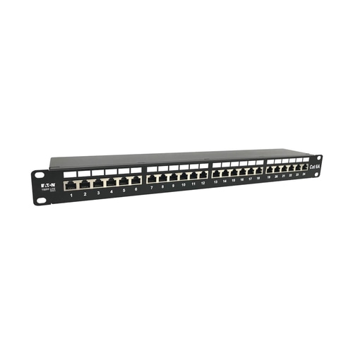 Tripp Lite N252-024-6A-SH 24-Port Cat6a Shielded Patch Panel - 10 Gbps, STP, 110 Punch Down, RJ45, 1U, TAA