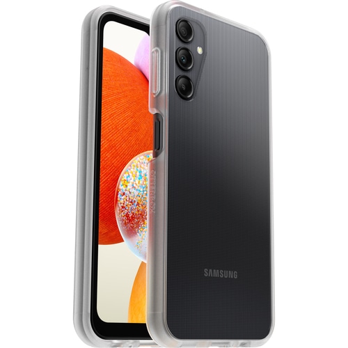 OtterBox React Case for Galaxy A14, Shockproof, Drop proof, Ultra-Slim, Protective Thin Case, Tested to Military Standard, Antimicrobial Protection, clear, No Retail Packaging