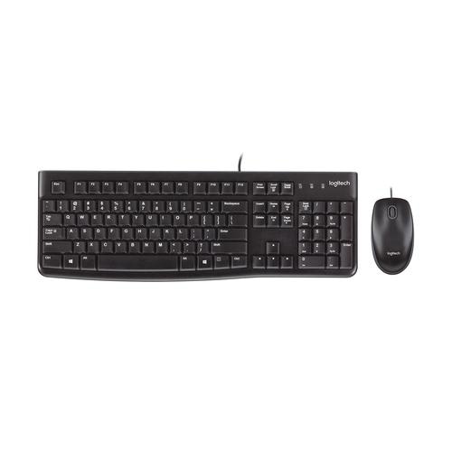 Logitech Desktop MK120 keyboard Mouse included USB QWERTY English Black