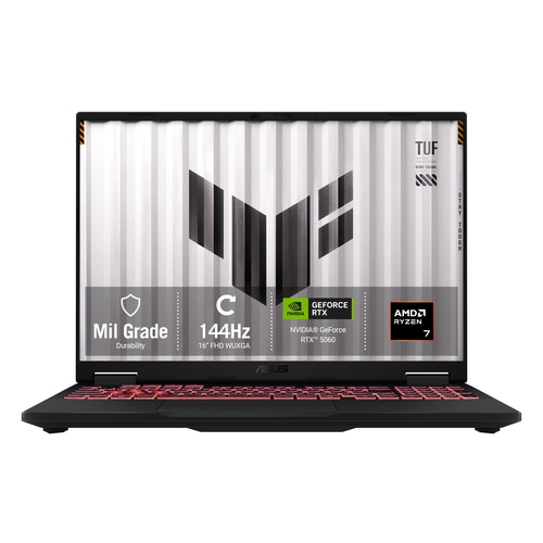 ASUS TUF Gaming A16 FA608UMI-TU168W AMD Ryzen 7 260 Laptop 40.6 cm (16) WUXGA 16 GB DDR5-SDRAM 1 TB SSD NVIDIA GeForce RTX 5060 Laptop GPU Wi-Fi 6E (802.11ax) Windows 11 Home Grey