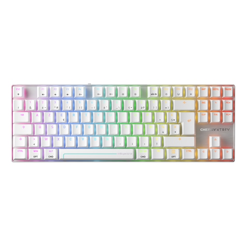 CHERRY MX 8.2 Pro TMR Wireless keyboard Gaming USB + RF Wireless + Bluetooth AZERTY French Silver, White
