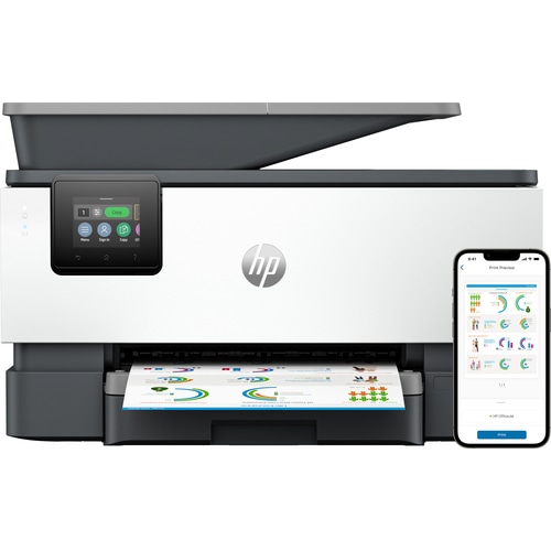 HP OfficeJet Pro HP 9125e All-in-One Printer, Color, Printer for Small medium business, Print, copy, scan, fax, HP+; HP Instant Ink eligible; Print from phone or tablet; Touchscreen; Smart Advance Scan; Instant Paper; Front USB flash drive port; Two-sided printing; Two-sided scanning; Automatic document feeder; Fax