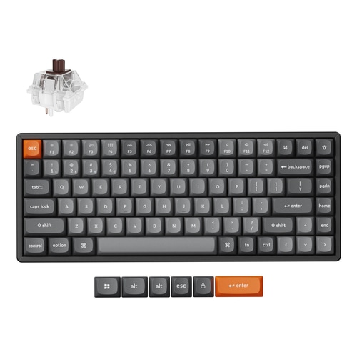 Keychron K2 Max keyboard Universal USB + RF Wireless + Bluetooth QWERTY UK English Black, Grey