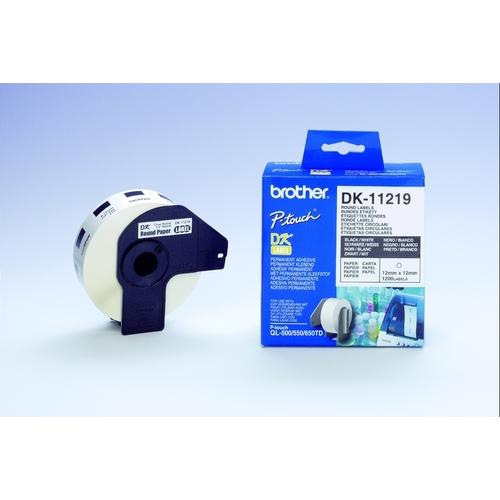 Brother DK-11219 Round Labels White