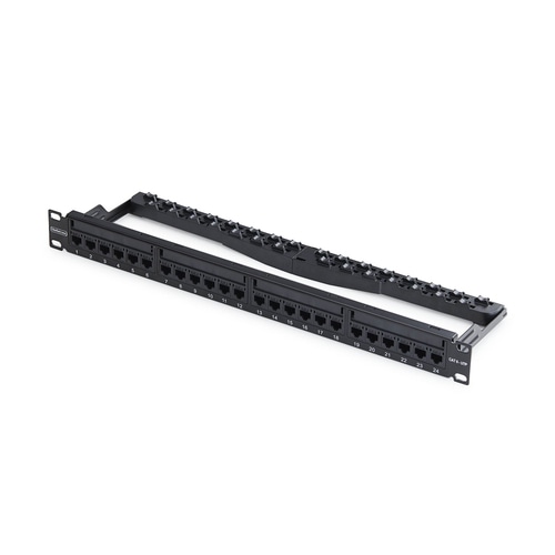 StarTech.com 24 Port 1U Feed Through Patch Panel with Cable Management Bar, Rackmount Cat6 Ethernet Patch Panel with RJ45 UTP Inline Couplers