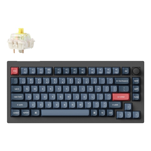 Keychron V1 Max keyboard Universal USB + RF Wireless + Bluetooth QWERTY UK English Black, Grey
