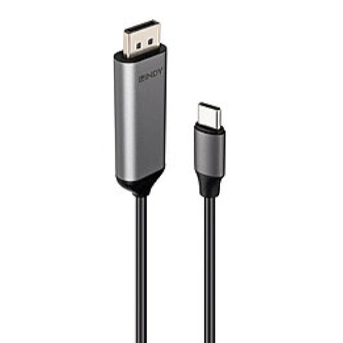 Lindy 43503 video cable adapter 1 m USB Type-C DisplayPort Grey