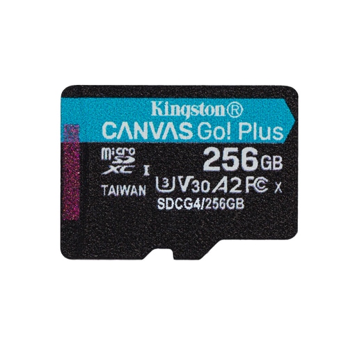 Kingston Technology 256GB microSDXC Canvas Go Plus Gen4 200R A2 U3 Single Pack w/o ADP