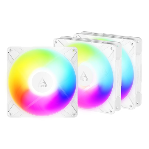 ARCTIC Freezer P14 Pro Reverse A-RGB (White) - 3 Pack - 140 mm A-RGB PWM Fan with Cable Splitter