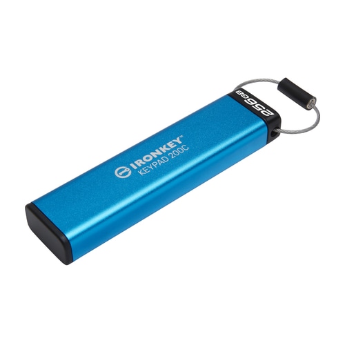 Kingston Technology IronKey Keypad 200 USB flash drive 256 GB USB Type-C 3.2 Gen 1 (3.1 Gen 1) Blue