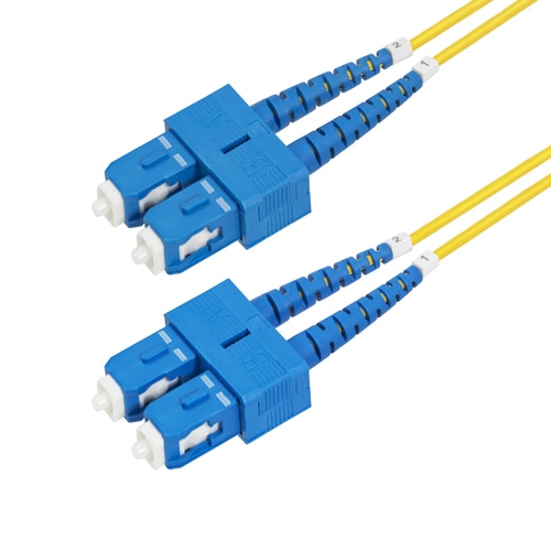 StarTech.com 1m (3.3ft) SC to SC (UPC) OS2 Single Mode Duplex Fiber Optic Cable, 9/125m, 40G/100G, Bend Insensitive, Low Insertion Loss, LSZH Fiber Patch Cord
