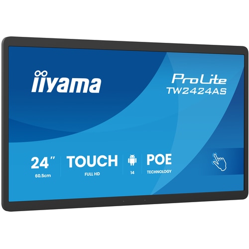 iiyama TW2424AS-B3P Signage Display Interactive flat panel 60.5 cm (23.8) Wi-Fi 450 cd/m Full HD Black Touchscreen Built-in processor Android 24/7