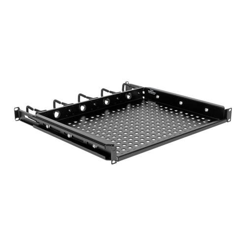 Tripp Lite SRWSHELF4P1U SmartRack Cantilevered Steel Rack Shelf - 1U, Vented, Integrated Cable Rings, 14.2 in. Deep, Holds up to 50 lbs (22.2 kgs)