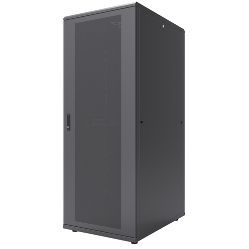 Intellinet Network Cabinet, Free Standing (Standard), 47U, Usable Depth 123 to 973mm/Width 703mm, Black, Flatpack, Max 1500kg, Server Rack, IP20 rated, 19, Steel, Multi-Point Door Lock, One Lock Per Side Panel, Three Year Warranty
