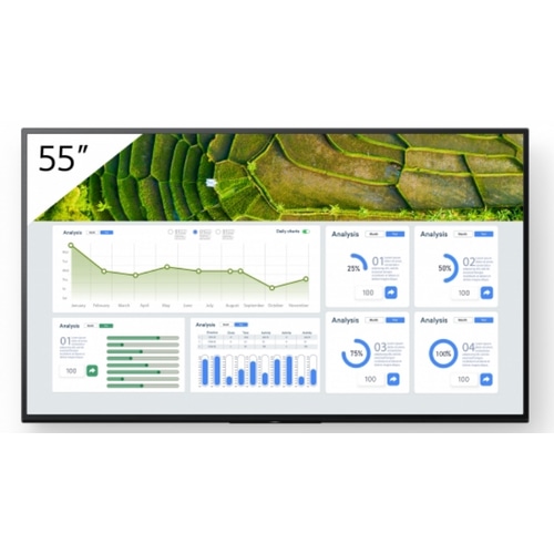 Sony FW-55BZ30L Signage Display Digital signage flat panel 139.7 cm (55) LCD Wi-Fi 440 cd/m 4K Ultra HD Black Android 24/7