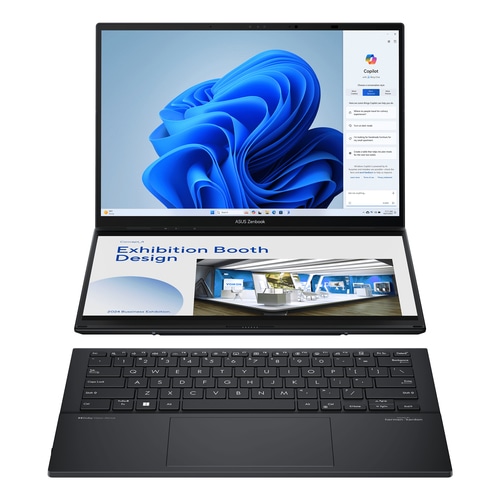 ASUS Zenbook Duo UX8406CA-QL249W Intel Core Ultra 9 285H Hybrid (2-in-1) 35.6 cm (14) Touchscreen WUXGA 32 GB LPDDR5x-SDRAM 1 TB SSD Wi-Fi 7 (802.11be) Windows 11 Home Grey