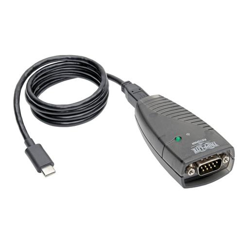 Tripp Lite USA-19HS-C USB-C to Serial DB9 RS232 Adapter Cable - 3 ft. (0.91 m) Keyspan, High-Speed (M/M), TAA
