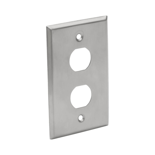 Tripp Lite N206-FP02-IND 2-Port Single Gang Faceplate, Stainless Steel, Industrial Grade, IP44, TAA