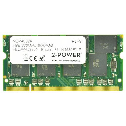 2-Power 1GB PC2700 333MHz SODIMM Memory - replaces V727001GBS