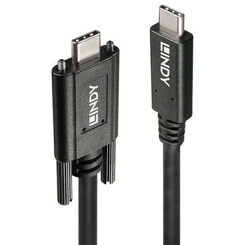 Lindy Dual Screw USB cable 1 m USB 3.2 Gen 2 (3.1 Gen 2) USB C Black