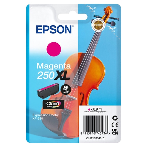 Epson 250XL Violin Claria Photo HD ink cartridge 1 pc(s) Original High (XL) Yield Magenta