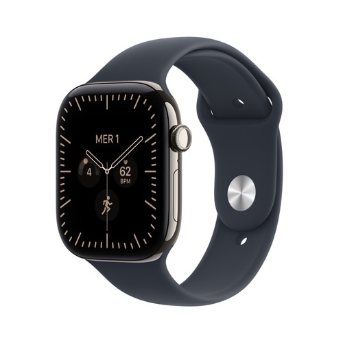 Apple Watch Series 12 (Demo) GPS + Cellular 46mm Natural Titanium Case with Navy Blue Sport Band - M/L
