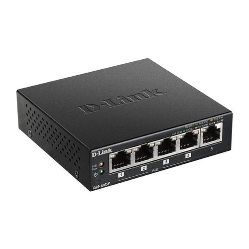 D-Link DGS-1005P network switch Unmanaged L2 Gigabit Ethernet (10/100/1000) Power over Ethernet (PoE) Black