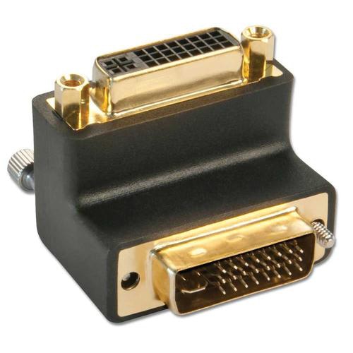 Lindy DVI-I Male to DVI-I Female 90 Adapter Up