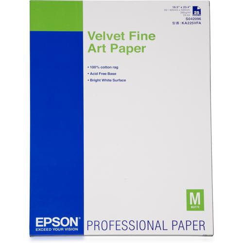 Epson Velvet Fine Art Paper, DIN A2, 260g/m, 25 Sheets