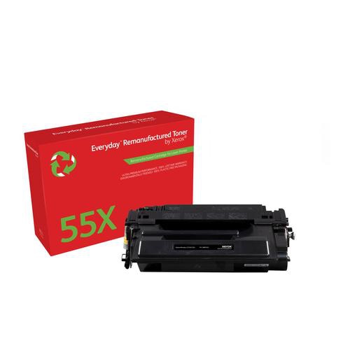 Everyday Remanufactured Toner replaces HP 55X (CE255X), High Capacity