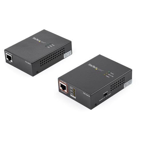 StarTech.com 1 Port Gigabit PoE Injector & Splitter Kit - 60W High Power over Ethernet Injector 100m/12-24V DC Splitter 802.3bt Midspan Single Port Ultra PoE LAN/RJ45 Security/Monitoring