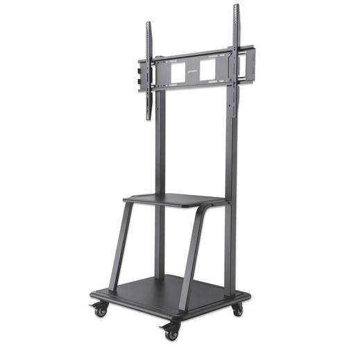 Manhattan TV & Monitor Mount, Trolley Stand, 1 screen, Screen Sizes: 37-100, Black, VESA 200x200 to 800x600mm, Max 150kg, LFD, Lifetime Warranty