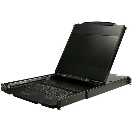 StarTech.com Dual Rail Rackmount KVM Console HD 1080p - Single Port DVI/VGA KVM w/17 LCD Monitor for Server Rack - Fully Featured 1U LCD KVM Drawer w/Cables - USB Support - 44230 MTBF