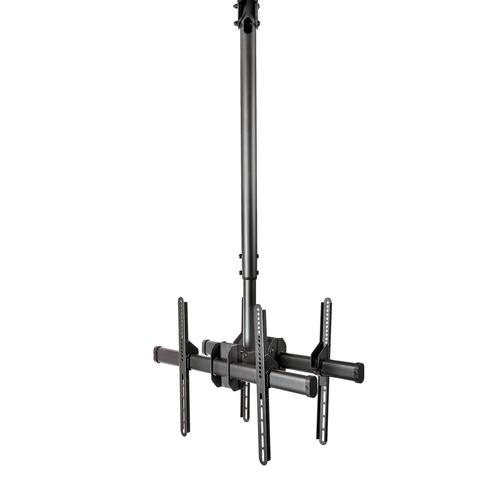 StarTech.com Dual TV Ceiling Mount - Back-to-Back Heavy Duty Hanging Dual Screen Mount with Adjustable Telescopic 3.5' to 5' Pole - Tilt/Swivel/Rotate - VESA Bracket for 32-75 Displays