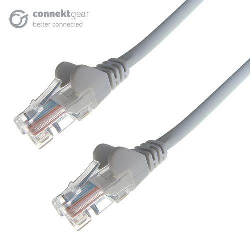 connektgear 1m RJ45 CAT6 UTP Stranded Flush Moulded LS0H Network Cable - 24AWG - Grey