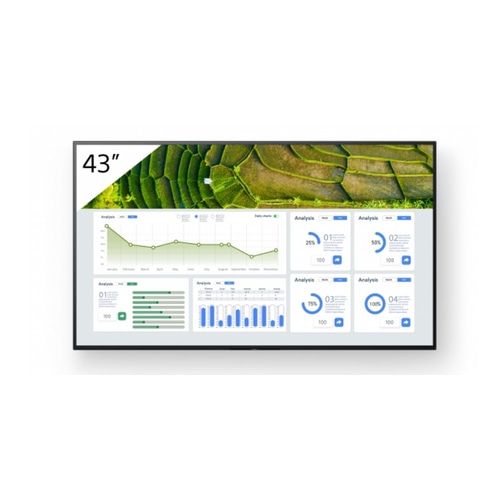 Sony FW-43BZ30L Signage Display Digital signage flat panel 109.2 cm (43) LCD Wi-Fi 440 cd/m 4K Ultra HD Black Android 24/7