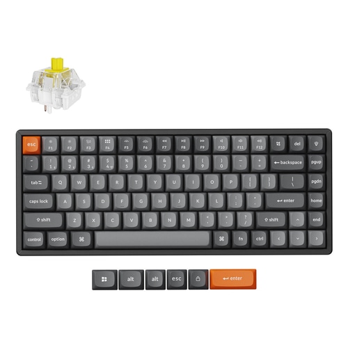 Keychron K2 Max keyboard Universal USB + RF Wireless + Bluetooth QWERTY UK English Black, Grey