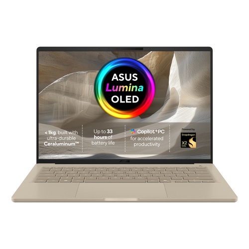ASUS Zenbook A14 UX3407NA-QD069W Copilot+ PC Snapdragon X2E-88-100 Laptop 35.6 cm (14) WUXGA 16 GB LPDDR5x-SDRAM 1 TB SSD Wi-Fi 7 (802.11be) Windows 11 Home Beige