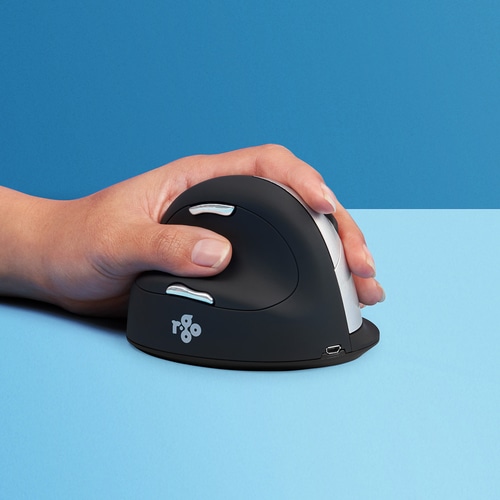 R-Go Tools Ergonomic mouse R-Go HE Break with break software, large (hand size = 185 mm), left-handed, Bluetooth, black