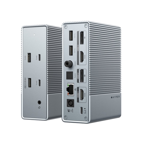 HYPER HDG215-EU laptop dock/port replicator Wired USB 3.2 Gen 1 (3.1 Gen 1) Type-C Silver