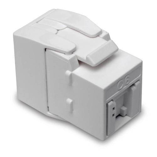 Tripp Lite N238-001-GY-TF Keystone Jack Cat6/Cat5e, RJ45, Shuttered, Dust Cap - Toolless, PoE/PoE+ Compliant, White, TAA