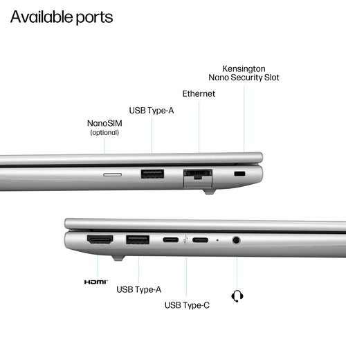 HP EliteBook 6 G1q 14 inch Notebook Next Gen AI PC Wolf Pro Security Edition Copilot+ PC X1-26-100 Laptop 35.6 cm (14) WUXGA 32 GB LPDDR5x-SDRAM 1 TB SSD Wi-Fi 7 (802.11be) Windows 11 Pro Silver