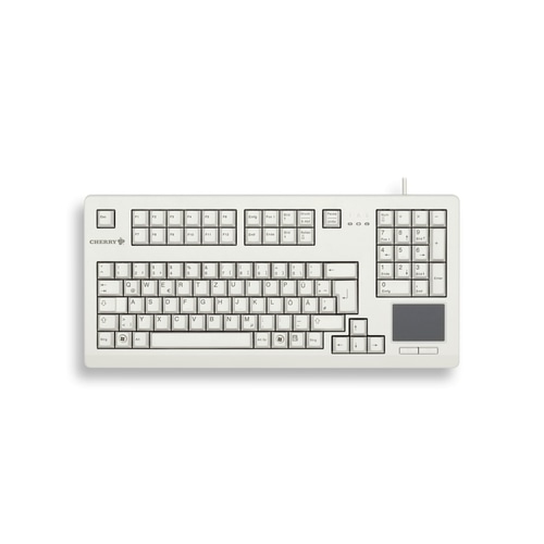 CHERRY TouchBoard G80-11900 Corded Keyboard with Touchpad, Light Grey, USB, (QWERTY - UK)